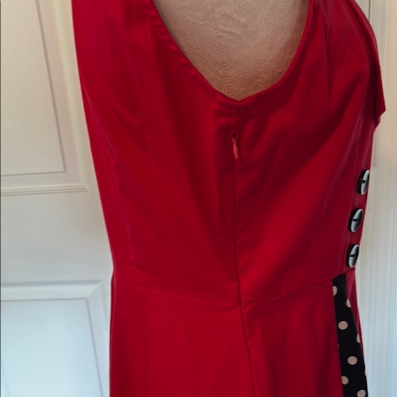 Disney Bound Rockabilly Red Polka Dot Women's Dress - Picture 6 of 9
